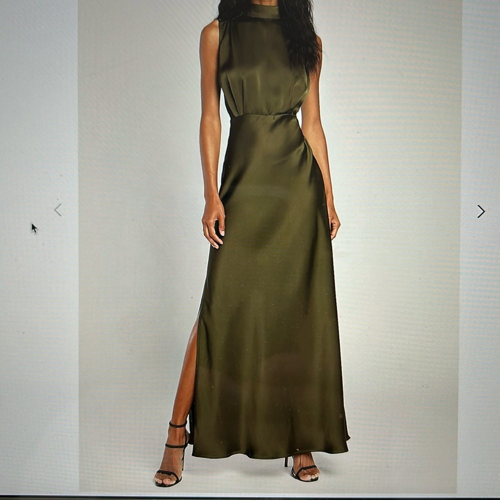 Lulus Satin Mock Neck Dress